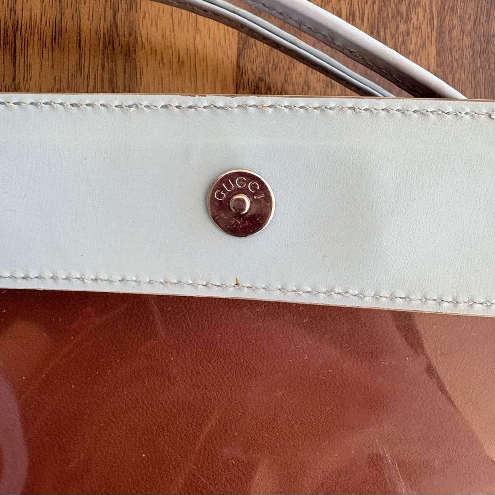 Gucci 2 in 1 Clear PVC & Baby Blue Leather Bag - Picture 13 of 15